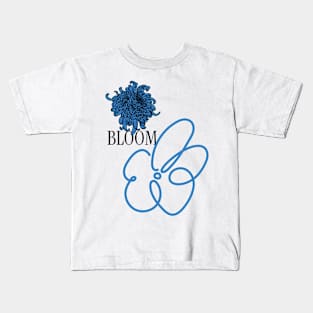 Bloom | blue flower peony Kids T-Shirt